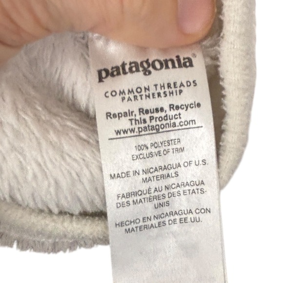 Patagonia Womens Snap-T Pullover Fleece Top Sweater Polartec Thermal Pro Cream S - Picture 8 of 9